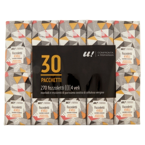 30 Pacchetti di Fazzoletti 4 Veli U! Confronta e Risparmia